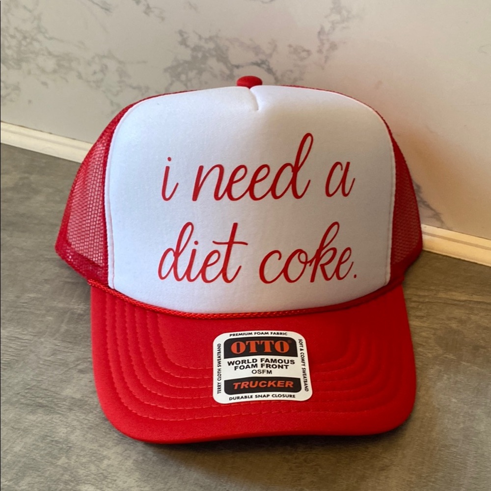 OTTO Red and White Diet Coke Trucker Hat